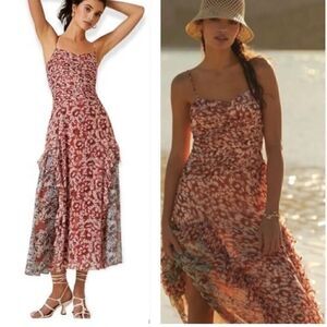 Anthropologie Let Me Be Ruffled Midi Dress Size L